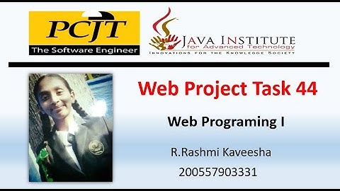 Java Institute || Web Programming 1 || eShop Project Task 44