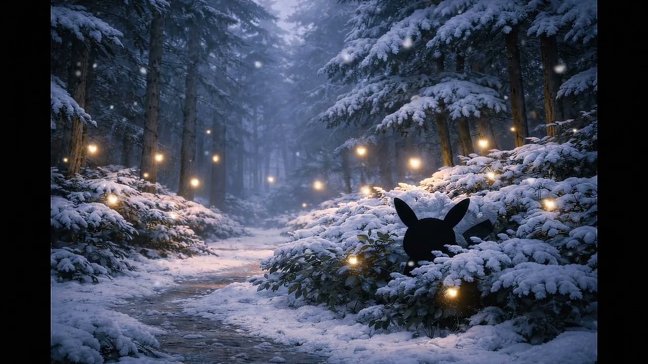 Winter Viridian Forest Ambience – Relaxing Pokémon Inspired Music ❄️