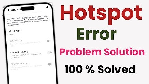 Hotspot not working error | Hotspot showing error problem | Portable Hotspot error problem Solution 