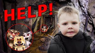 DRONE CATCHES CREEPY TALKING TOM, TALKING ANGELA & TALKING BEN IN AN ABANDONED MINE! THEY ATTACKED!