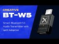 Creative BT-W5 – Smart Bluetooth 5.3 Audio Transmitter with aptX Adaptive