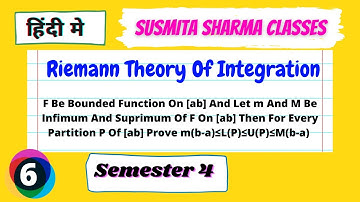 Riemann Theory Of Internation Paper 9 || Semester 4 L6