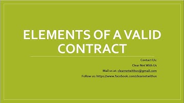 ELEMENTS OF A VALID CONTRACT | UGC NET COMMERCE | B.COM | BBA | M.COM | MBA |