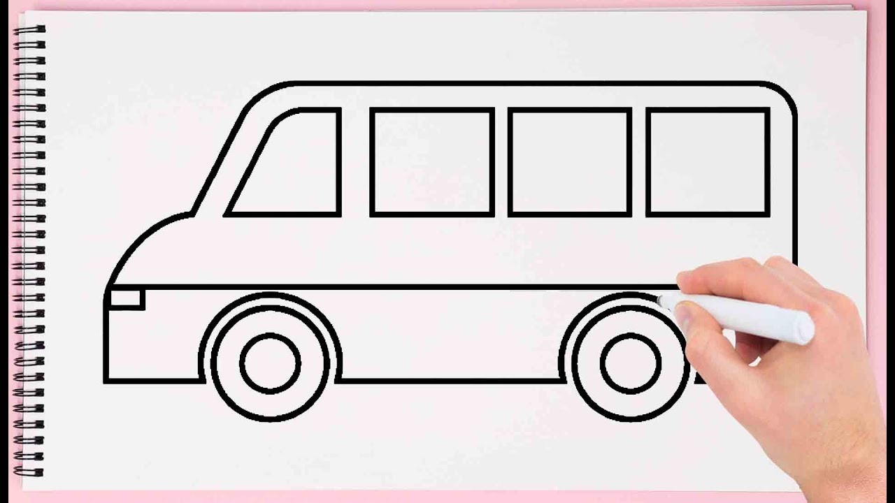 How to Draw Van for Kids Learn Drawing 