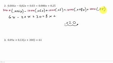 Solving Linear Equations With Decimals