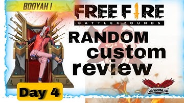 Day 4 | Free Fire Random custom | LG GOPAL FF #ajjubhai #freefire #freefiremax