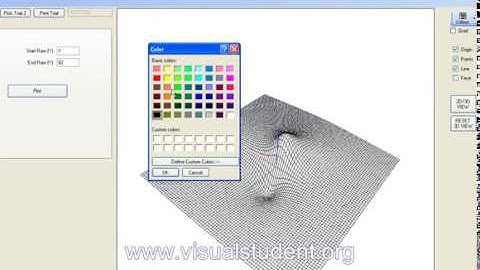 Visual Student - How to plot 3D surface from Excel Data set