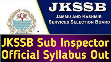 #jkpsi|JKSSB JKP Sub Inspector Official Syllabus Out|JKP Sub Inspector Syllabus Out#jkpsiexam#jkssb