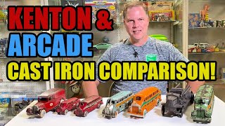 Kenton & Arcade Cast Iron Bus Comparison Antique Toys