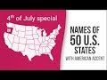 Names of 50 US States with American Accent - American English Pronunciation