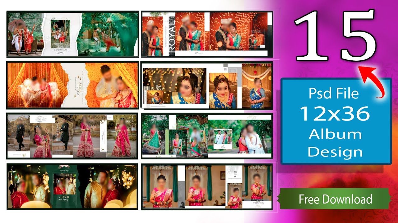 𝐎𝐅𝐅𝐄𝐑 - TOP_15 - Free Album Design Psd Files Download || Wedding Album Psd Files Free Download