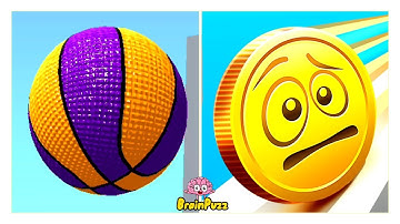 Coin Rush 🪙 Bounce Dunk 🏀 - ASMR Satisfying Mobile Video Games - All Level Gameplay Android iOS