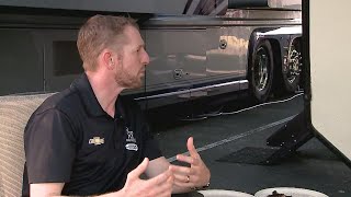 IndyCar driver Charlie Kimball with News 8's Laura Steele