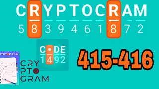 CRYPTOGRAM Word Logic Puzzles level 415 416