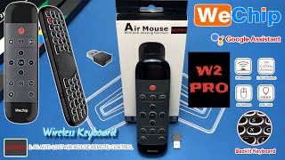 Wechip W2 Pro Backlit | Air Mouse Wireless Voice Remote | Untuk Smart TV & Android TV Box