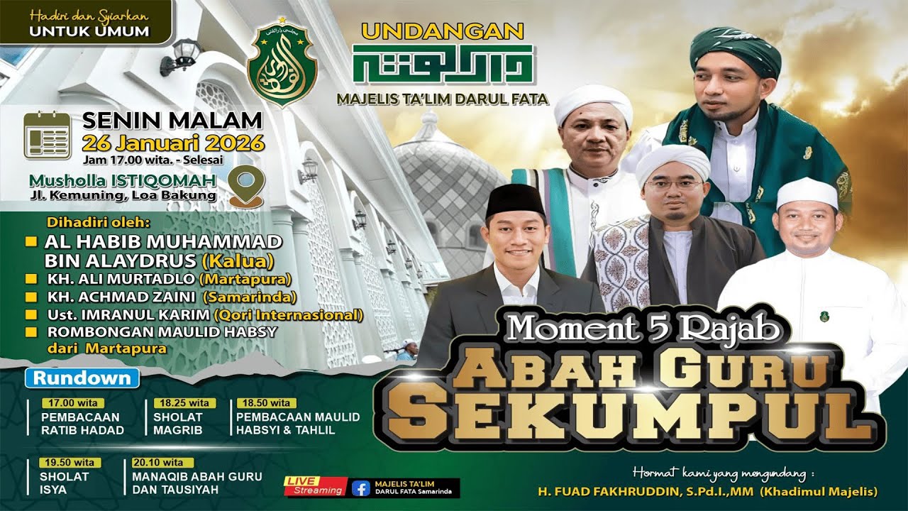 Moment 5 Rajab Abah Guru Sekumpul Majelis Ta'lim Darul Fata