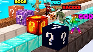 MINI GAME : NOOB Vs PRO Vs HACKER Vs GOD LUCKY BLOCK RACE ** CUỘC CHIẾN CHẠY ĐUA SINH TỒN