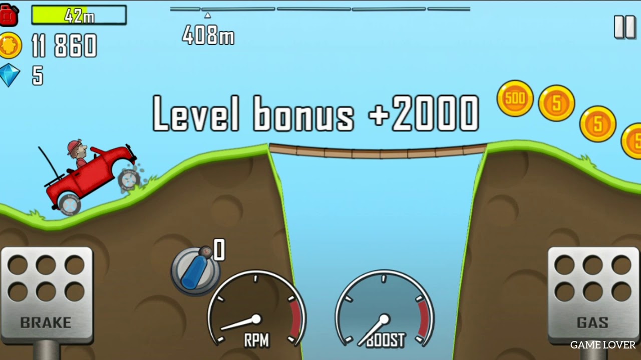 How to play Hill Climb Racing? Game level 1 / for beginners. 