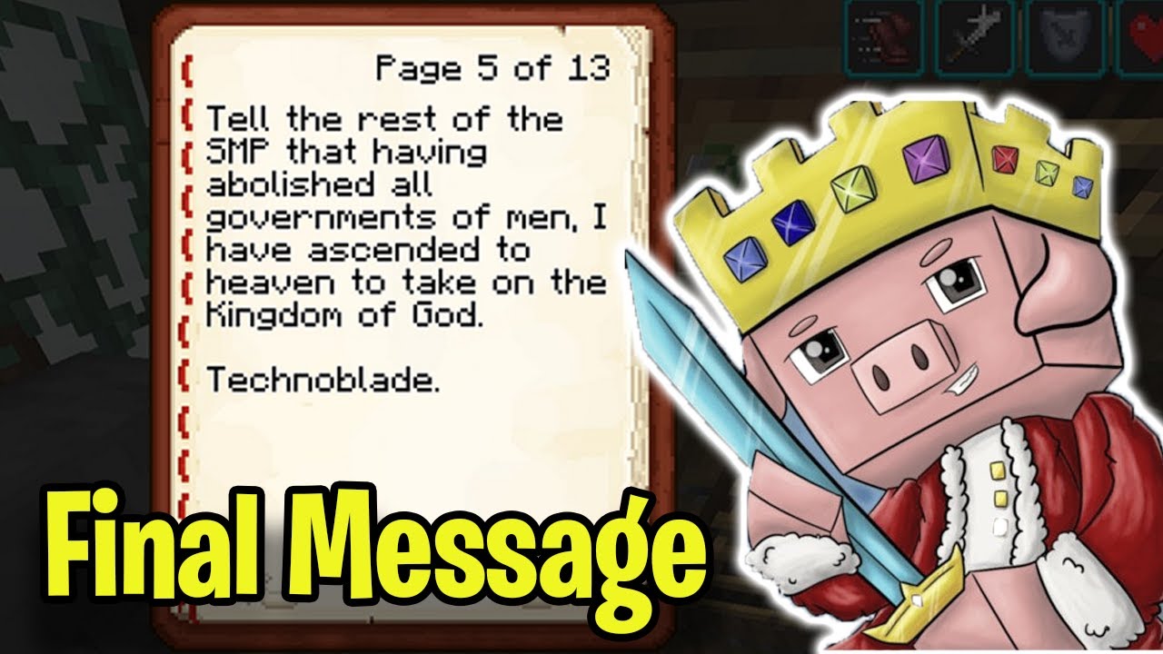 Technoblade's Final Message to DreamSMP Members!! 