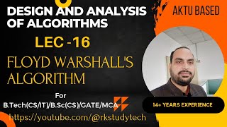 Lec-16#DAA | Floyd warshall algorithm (All pair shortest path)