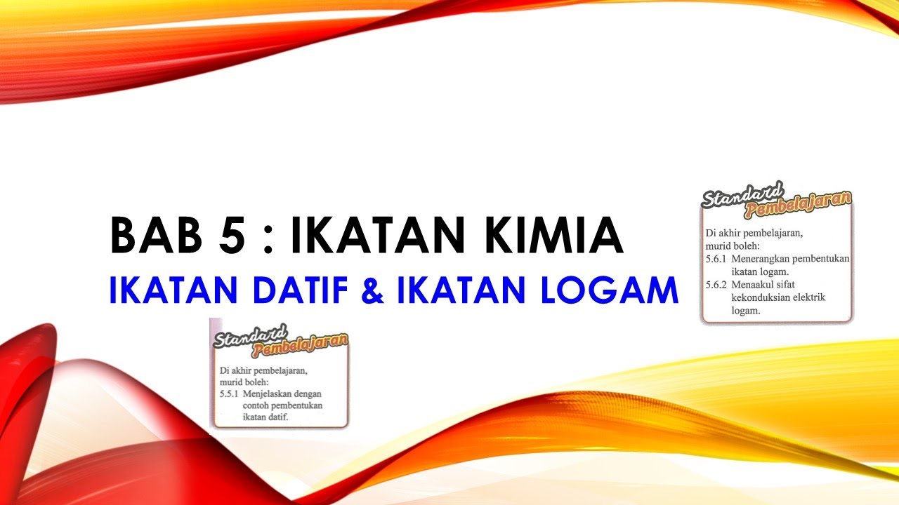 NOTA KIMIA Tingkatan 4 KSSM Bab 5  ikatan datif dan ikatan logam  YouTube