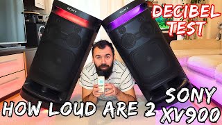 How Loud are 2 Sony XV900? DECIBEL TEST &amp; BASS Test at full Volume