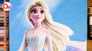 Drawing FROZEN 2 Elsa (elsa with her hair down) | DCCOR Drawing