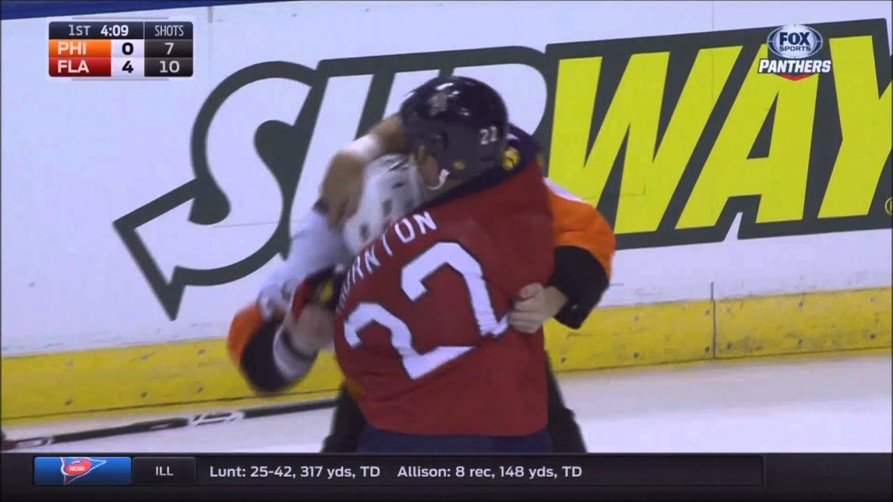 shawn thorton destroys ryan white panthers vs flyers 10 10 2015 hd flyers 10