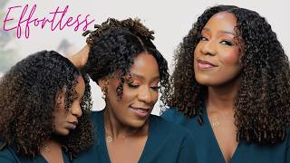 Super Easy! Glueless Beginner-Friendly Chestnut Ombre Curly Wig with Finger Coils ft Klaiyi Hair