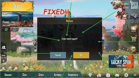 How to fix  ENTER MATCH AGAIN  problem in pubg mobile in TGB With Proof!!!