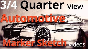 Freehand Marker Sketching - Sketching a 3/4 View in REAL TIME!