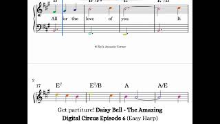 Daisy Bell - The Amazing Digital Circus Episode 6 (Easy Harp) Notes