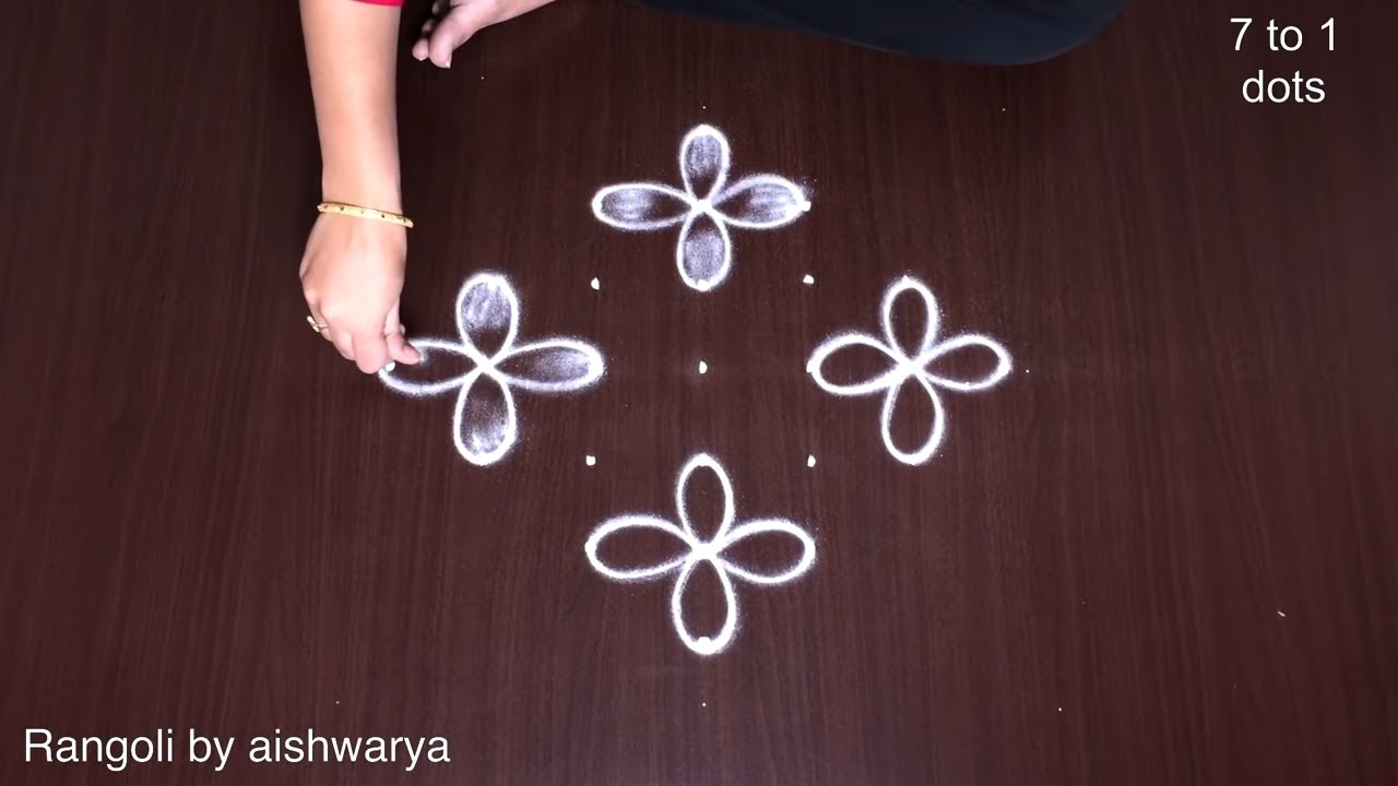 Flower Rangoli Kolam on Floor