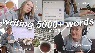 a productive writing vlog✨️trying to write 5,000+ words in a day (cozy writing & bookish chats)