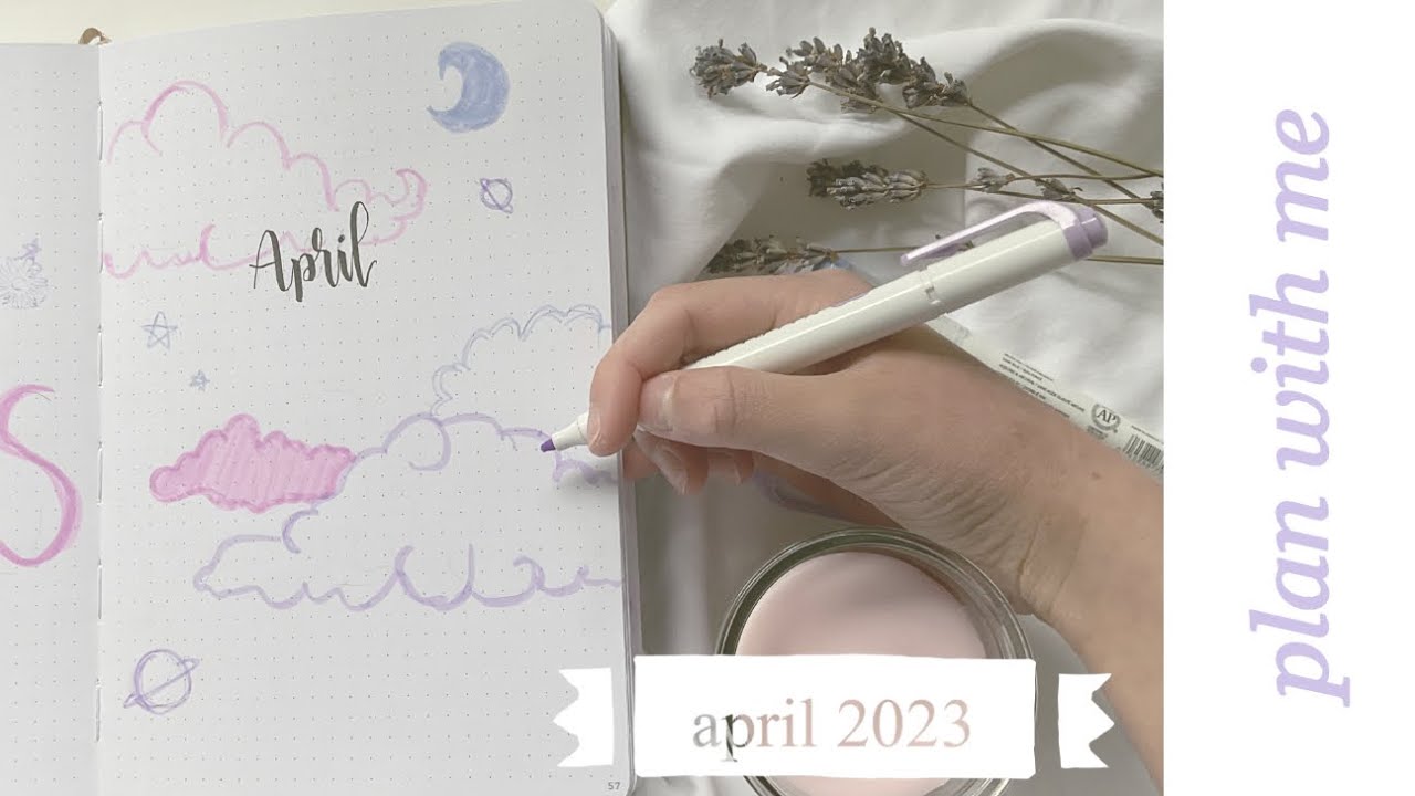 plan with me // april 2023 bullet journal setup 🫧
