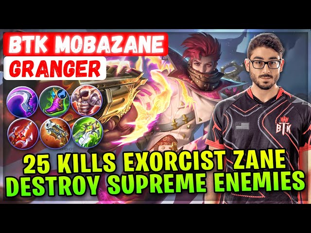 25 Kills Exorcist Zane Destroy Supreme Enemies [ BTK MobaZane Granger ] Mobile Legends Emblem Build class=
