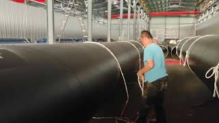 Api 5L Gr.b Psl1 Ssaw Steel Pipe With 30% Epoxy Zinc-Rich And 6080Um Black Colour