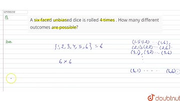 A six faced unbiased dice is rolled 4 times . How  many different outcomes are possible?