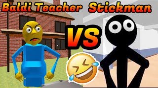 Baldi Neighbor School Escape VS Stickman Neighbor Teacher Escape (Funny Moments) screenshot 3