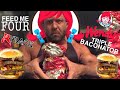 Ryback attempts the bell life 4 wendys triple baconator burger 55k calorie mukbang food challenge