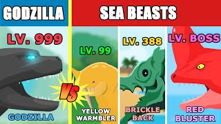 Godzilla vs ALL Sea Beasts Level Challenge Rampage | Kaiju Animation