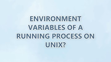 Environment variables of a running process on Unix? (9 SOLUTIONS!!)