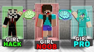 Minecraft NOOB vs PRO vs HACKER : GIRL BRAIN EXCHANGE! in Minecraft! Animation!