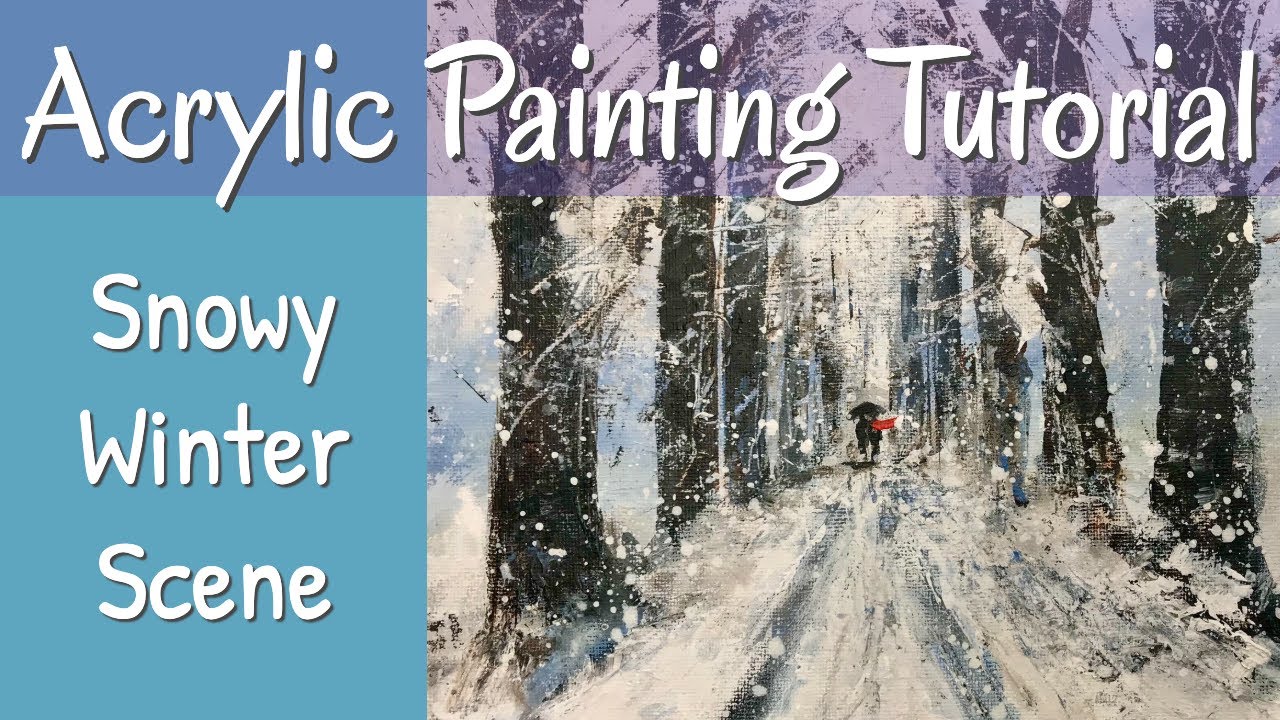 Loose Acrylic Painting - Winter Snowy Scene - Palette Knife - Christmas Card Idea?