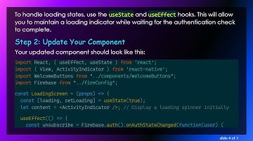 Navigating Users to Home Screen Based on Firebase Authentication State in React Native