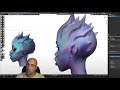 Alien girl face sculpt in Blender for around 40 min