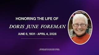 Doris June Foreman Memorial Service