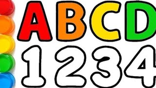 ABCD &amp; 123 Drawing for Kids 🎨 | Learn Alphabet and Numbers 🎨