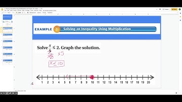 7.7 Solving Inequalities Using Multiplication and Division (for video) - Google Slides