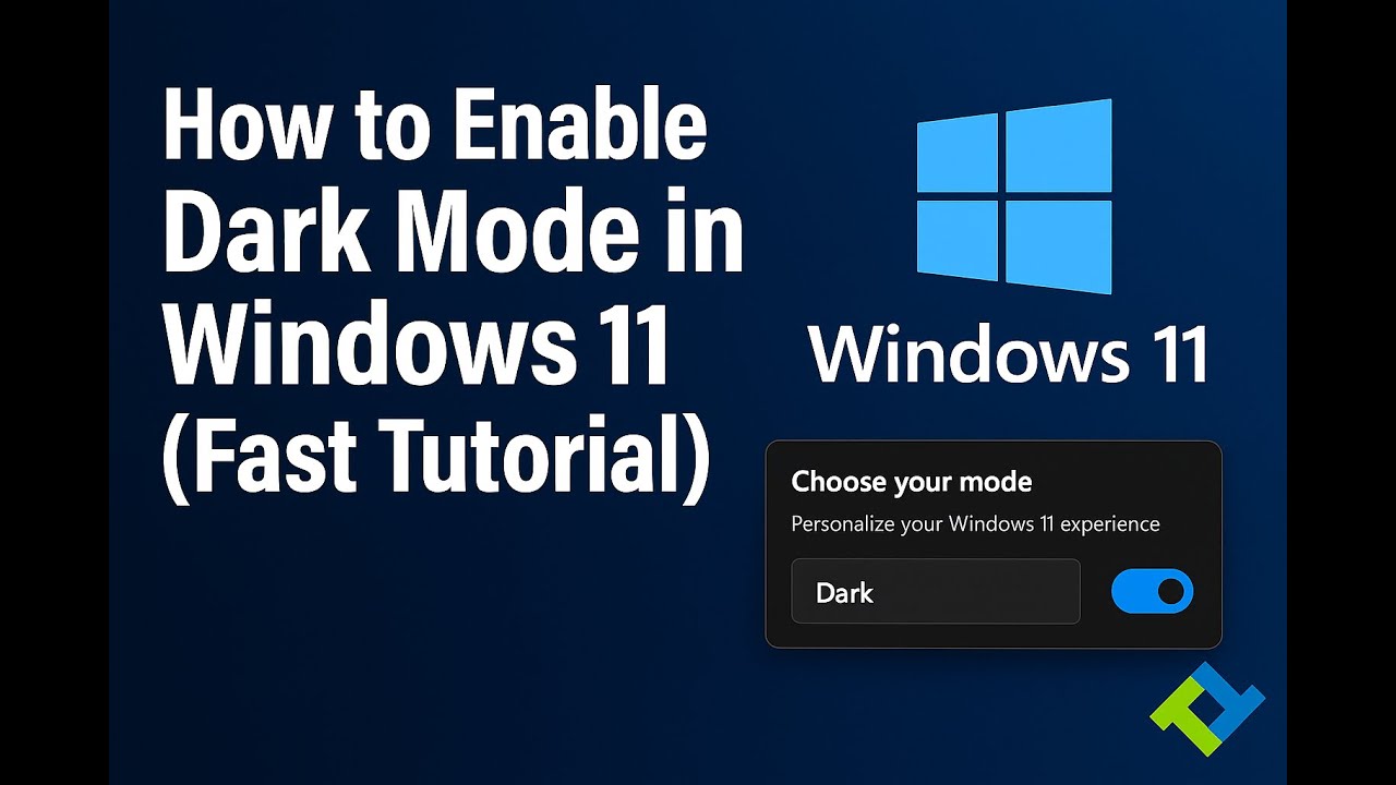 How to Enable Dark Mode in Windows 11 (Fast Tutorial) - YouTube